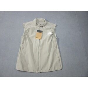 North Face Vest Womens Medium Mineral Grey Sunriser Running Jacket New